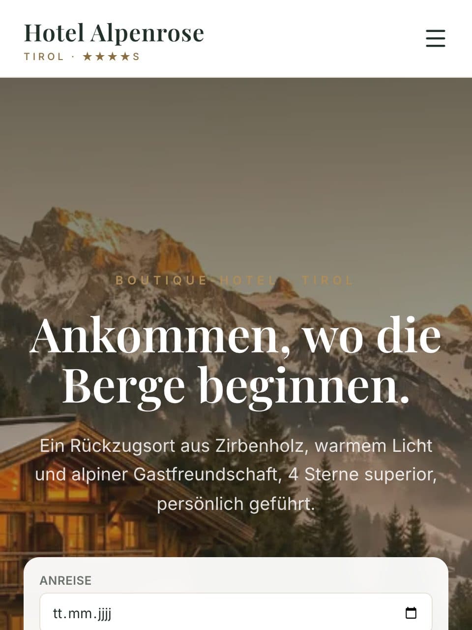 Website-Referenz: Hotel Alpenrose