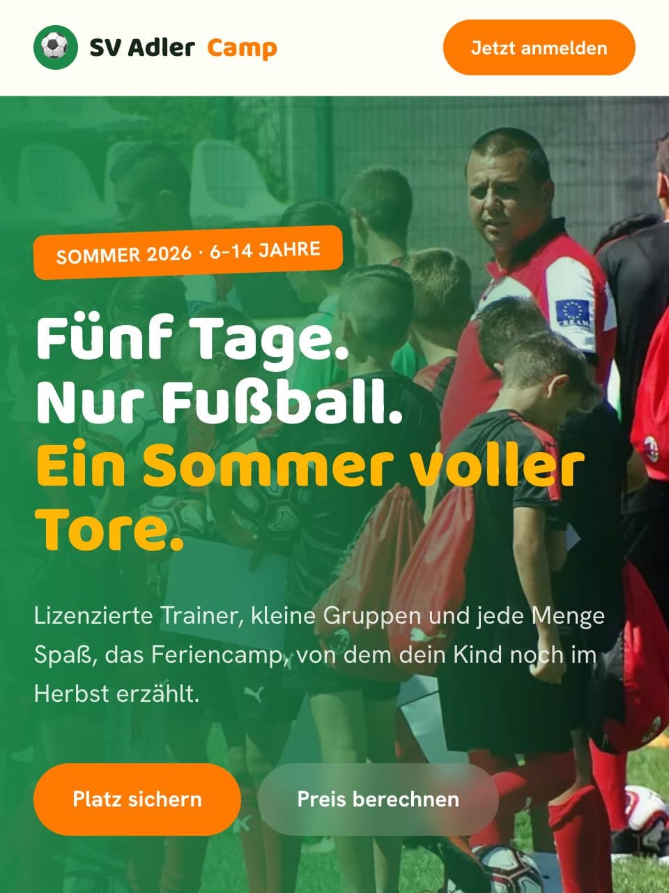 Website-Referenz: SV Adler Sommercamp